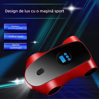Pompa portabilă pentru pneuri auto cu afișaj digital, 12V, 120W, debit 40 L/min, cablu de alimentare 2.8 m