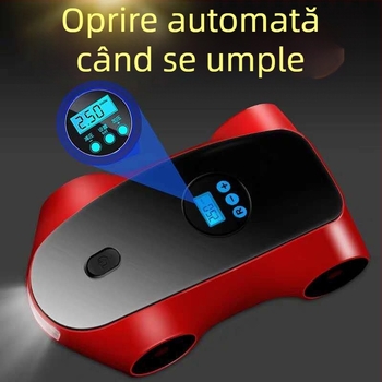 Pompa portabilă pentru pneuri auto cu afișaj digital, 12V, 120W, debit 40 L/min, cablu de alimentare 2.8 m