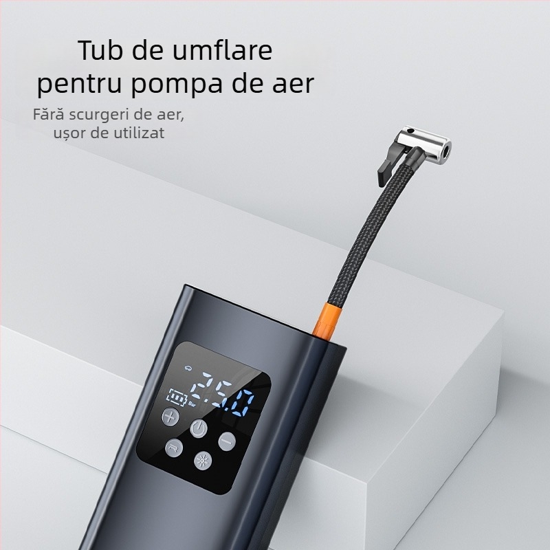 Pompa de aer pentru mașină Youpinte cu afișaj digital, 12V, 280W+, baterie reîncărcabilă, flux de aer 45 L/min