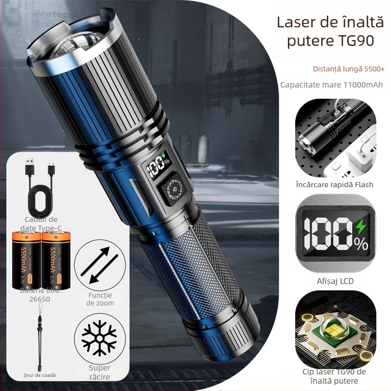 Frontala de exterior cu cip LED Kfan, carcasă din aliaj de aluminiu, 350 lm sau mai mult, greutate 178 g