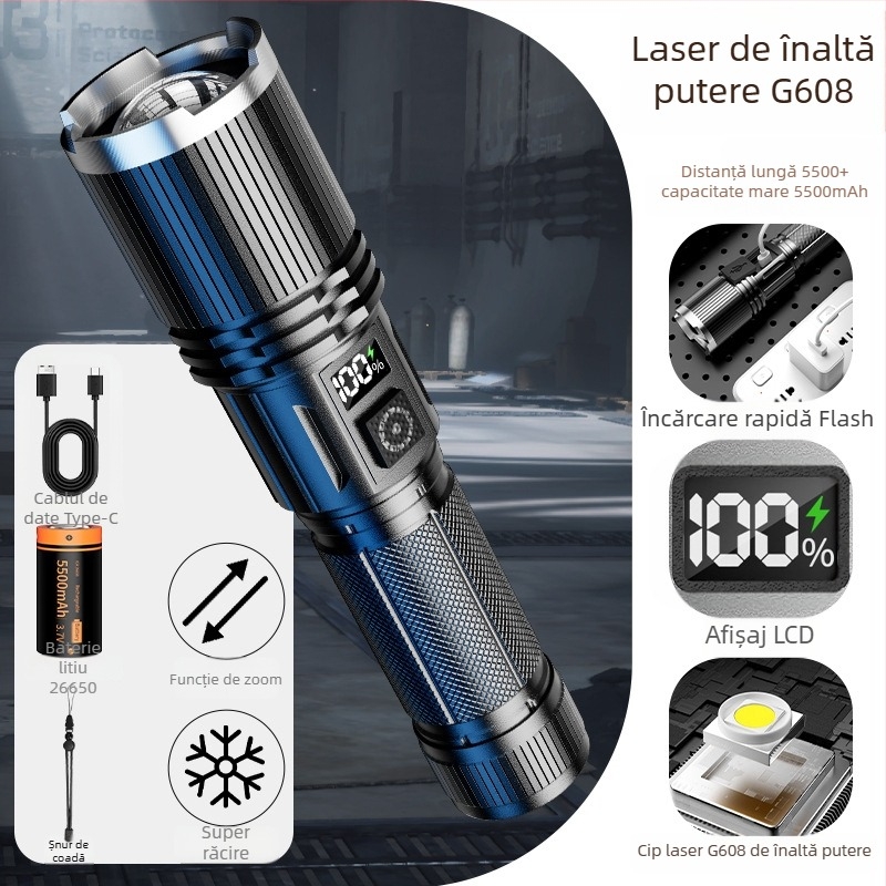 Frontala de exterior cu cip LED Kfan, carcasă din aliaj de aluminiu, 350 lm sau mai mult, greutate 178 g