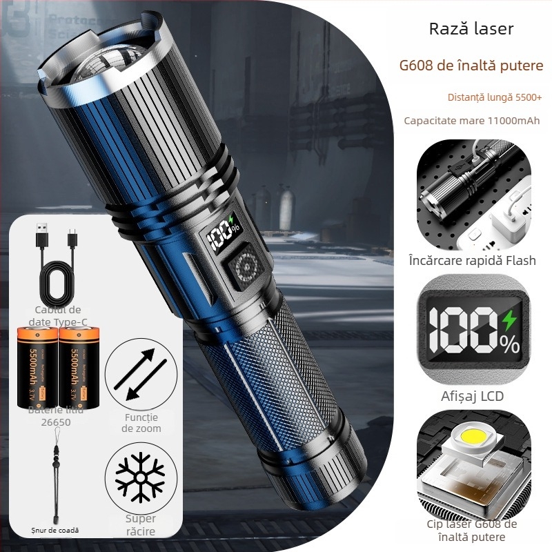 Frontala de exterior cu cip LED Kfan, carcasă din aliaj de aluminiu, 350 lm sau mai mult, greutate 178 g