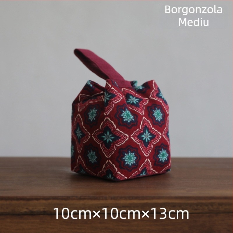Geantă de transport pentru setul de ceai – material textil, stil nou chinezesc, siglă imprimată, ambalaj OPP, marca Erya Fabric