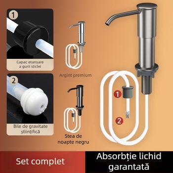 Duzor extensor pentru săpunul de vase la chiuveta bucătărie — ABS, finisaj electroplacat, acționare prin apăsare, stil lux ușor