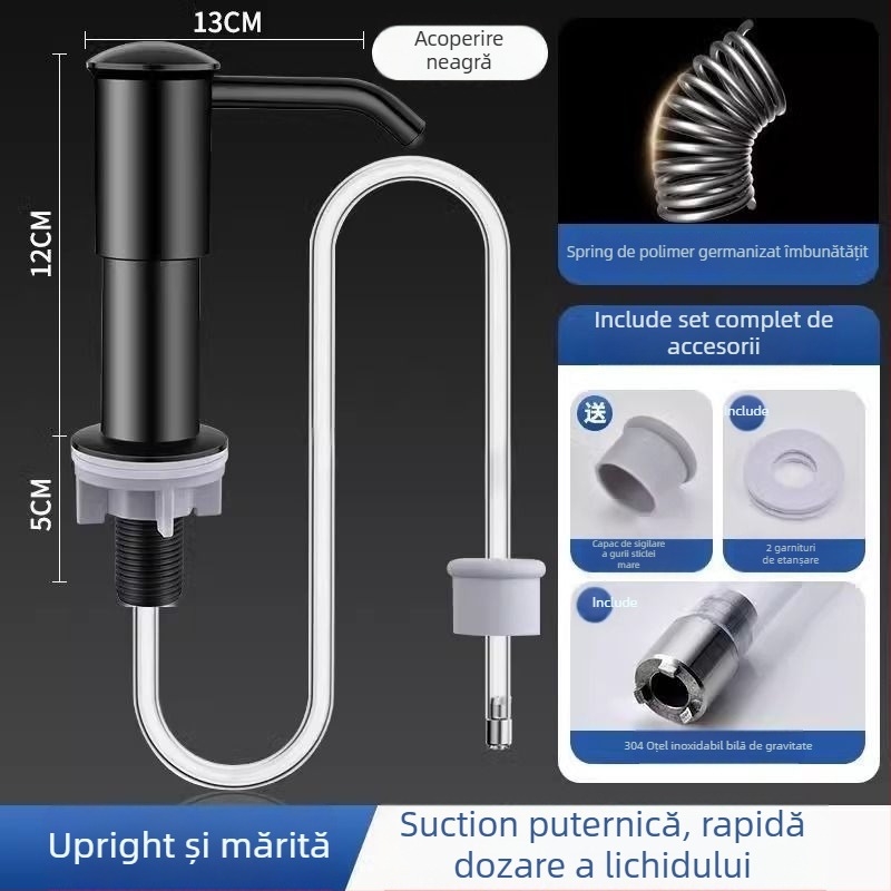 Duzor extensor pentru săpunul de vase la chiuveta bucătărie — ABS, finisaj electroplacat, acționare prin apăsare, stil lux ușor