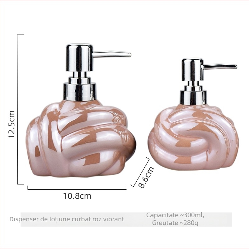 Dozator ceramic pentru gel de duș și săpun - un exemplar, reîncărcabil, imprimare logo disponibilă