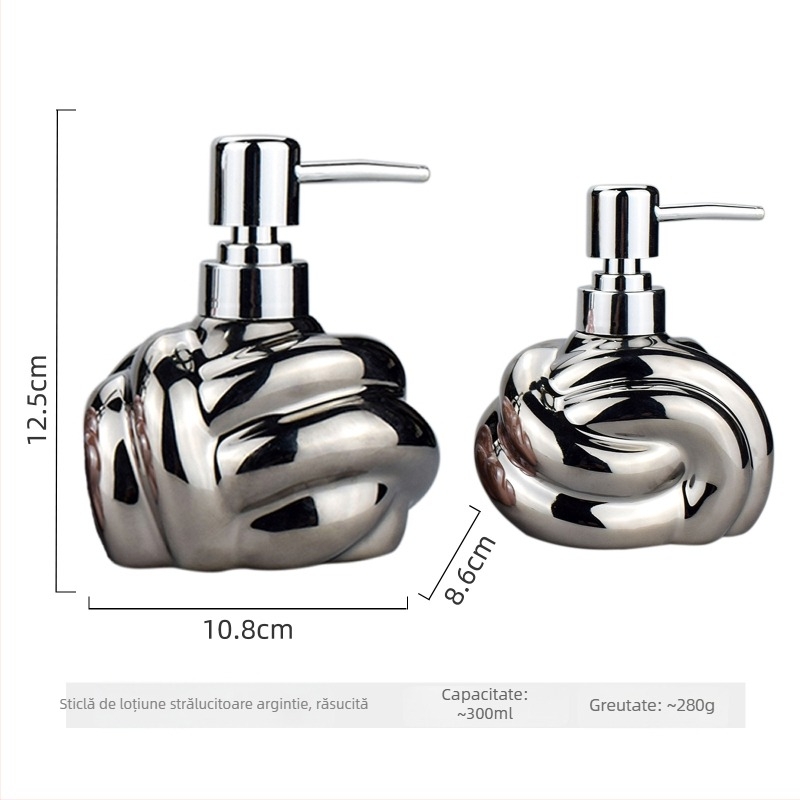 Dozator ceramic pentru gel de duș și săpun - un exemplar, reîncărcabil, imprimare logo disponibilă