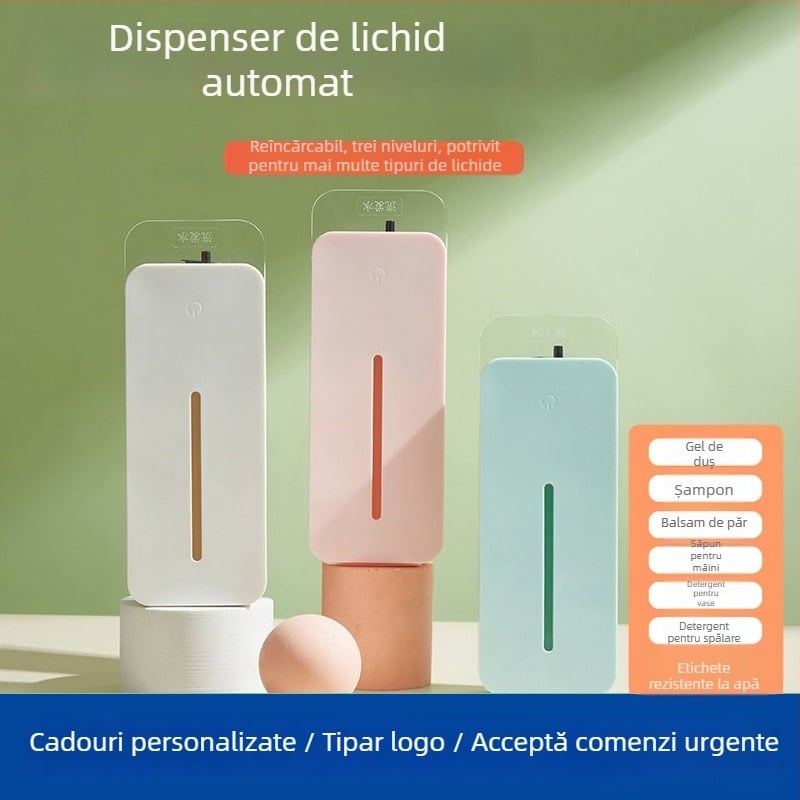 Dispenser automat de săpun cu senzor — corp din ABS, turnare prin injecție, design modern minimalist, activat prin senzor