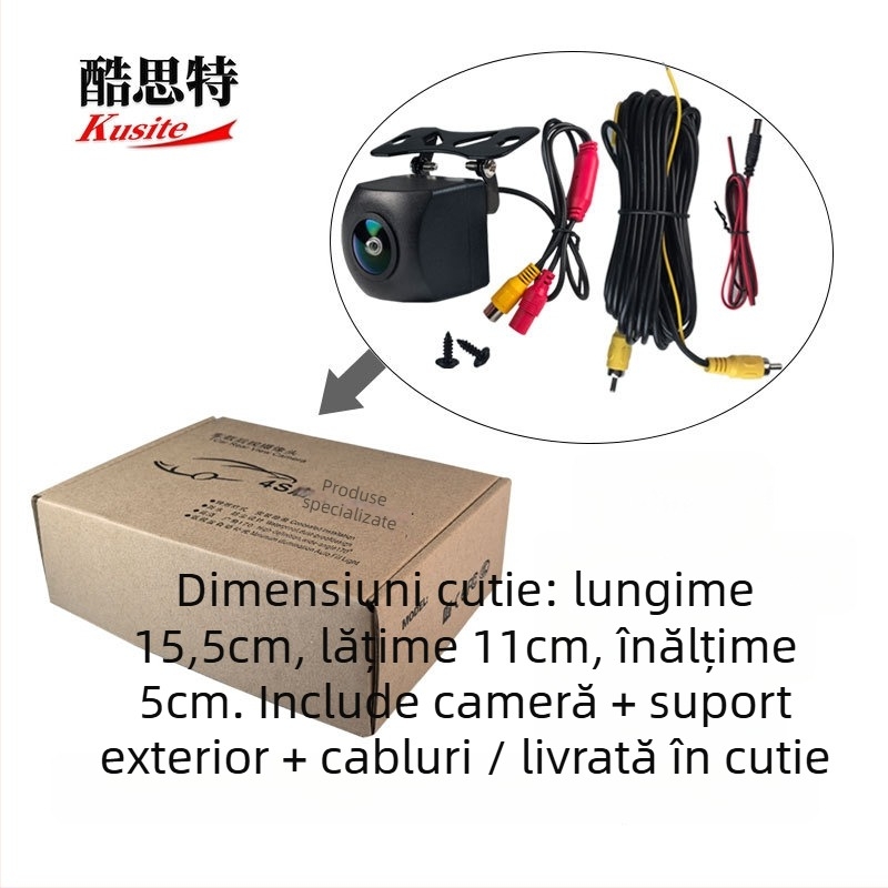 Cameră pentru oglinda retrovizoare a mașinii cu ecran mare Android, AHD-720p, vizionare nocturnă cu stele, unghi 180°, alimentare 12V, model Kst-ahd-4k aurora