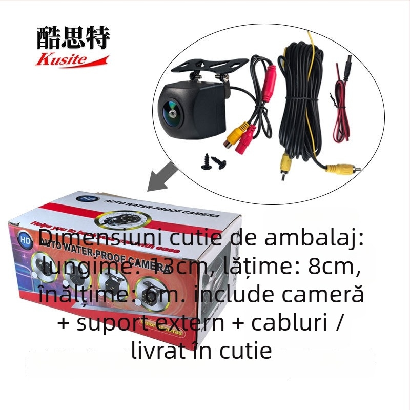 Cameră pentru oglinda retrovizoare a mașinii cu ecran mare Android, AHD-720p, vizionare nocturnă cu stele, unghi 180°, alimentare 12V, model Kst-ahd-4k aurora