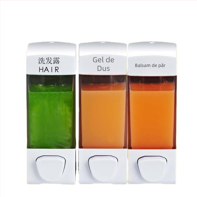 Dorky dispenser de săpun lichid, montat pe perete, acționat prin apăsare manuală, pentru gel de duș și șampon, stil modern minimalist