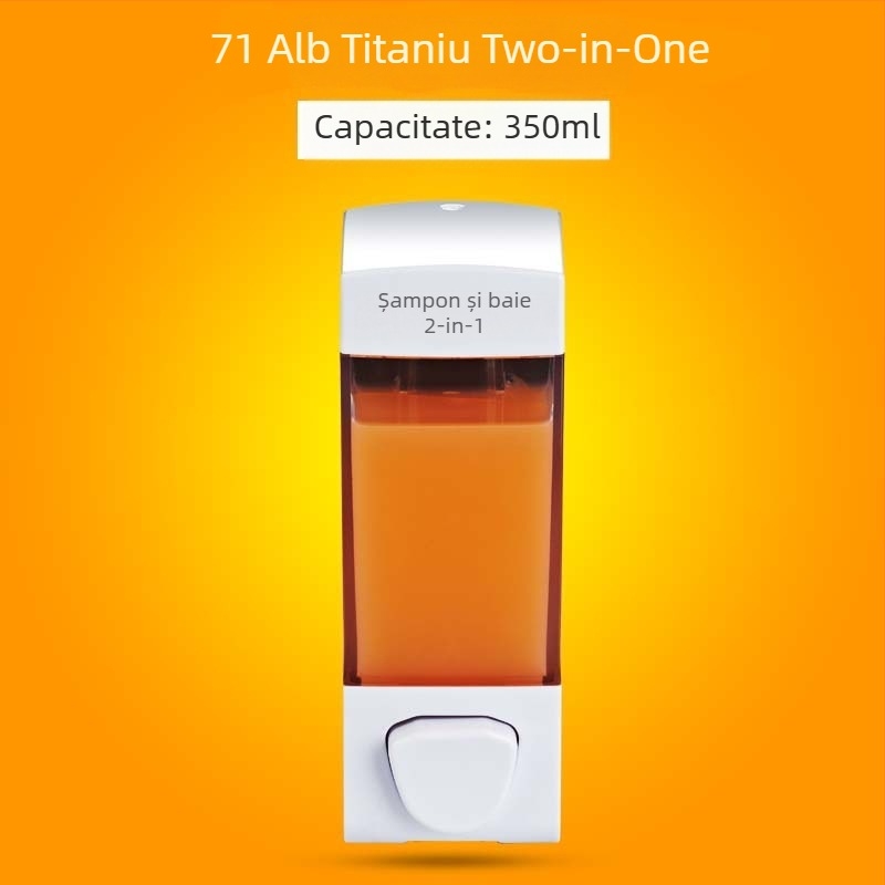 Dorky dispenser de săpun lichid, montat pe perete, acționat prin apăsare manuală, pentru gel de duș și șampon, stil modern minimalist