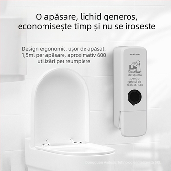 Dispenser de spumă dezinfectant pentru toaletă, montat pe perete, acționare manuală, ABS material, greutate 0,5 kg