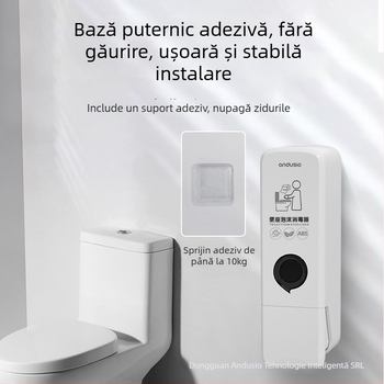Dispenser de spumă dezinfectant pentru toaletă, montat pe perete, acționare manuală, ABS material, greutate 0,5 kg