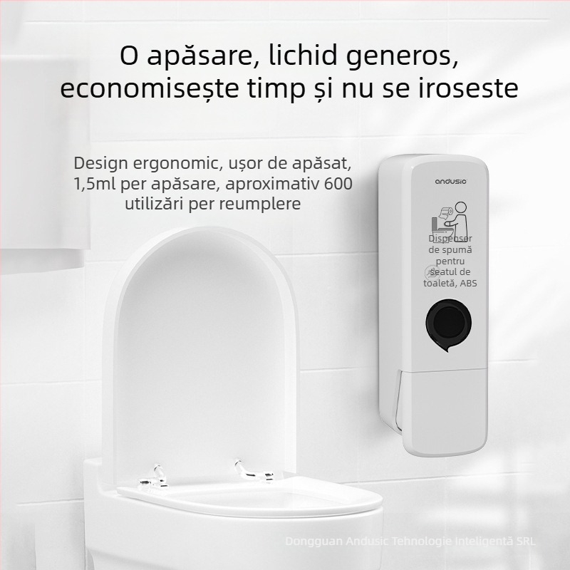Dispenser de spumă dezinfectant pentru toaletă, montat pe perete, acționare manuală, ABS material, greutate 0,5 kg