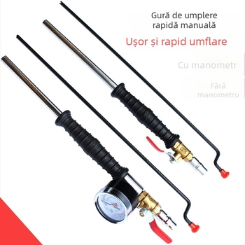 Unealtă de umflat pneuri cu corp din oțel-plastic, afișaj presiune 220, precizie 0,02, citire în mai multe unități