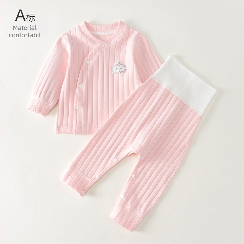 Set bebeluș primăvară-toamnă din bumbac 95%, unisex, tricou cu mânecă lungă și pantaloni lungi, menține căldura