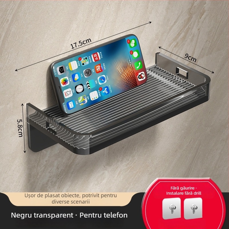 Suport pentru telefon în toaletă, montaj pe perete, fără găuri, plastic, model ESJJ