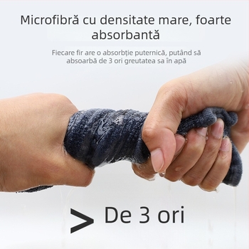 Auzeal prosop de microfibră pentru spălat mașina, 400 g, gros, față dublă cu tiv și imprimare, multifuncțional