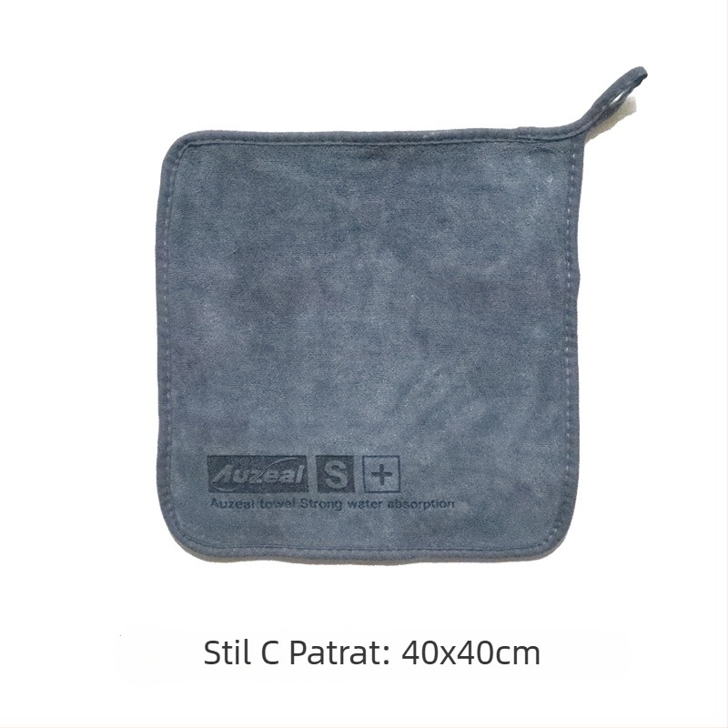 Auzeal prosop de microfibră pentru spălat mașina, 400 g, gros, față dublă cu tiv și imprimare, multifuncțional