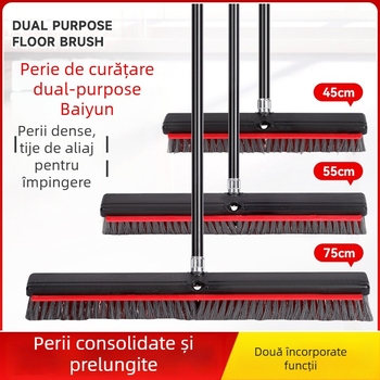 Perie pentru podea, dublu scop, mâner lung, peri metalice; White Clouds, origine Guangdong