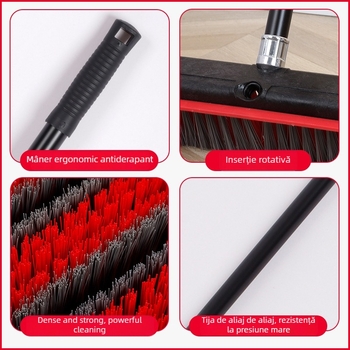 Perie pentru podea, dublu scop, mâner lung, peri metalice; White Clouds, origine Guangdong