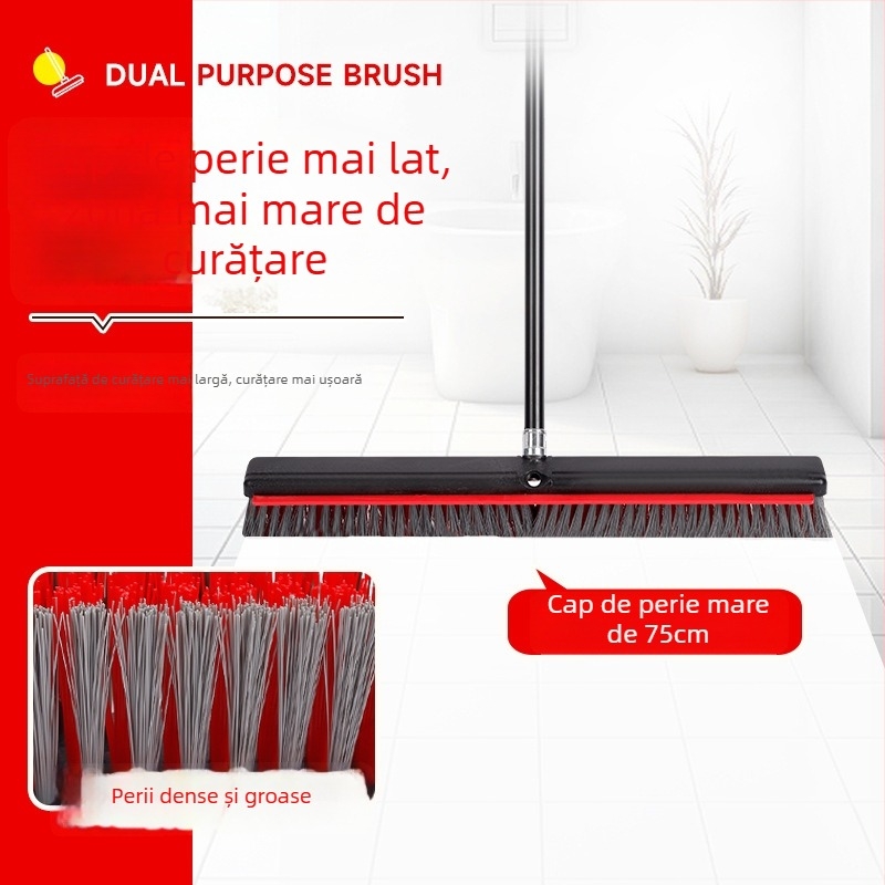 Perie pentru podea, dublu scop, mâner lung, peri metalice; White Clouds, origine Guangdong