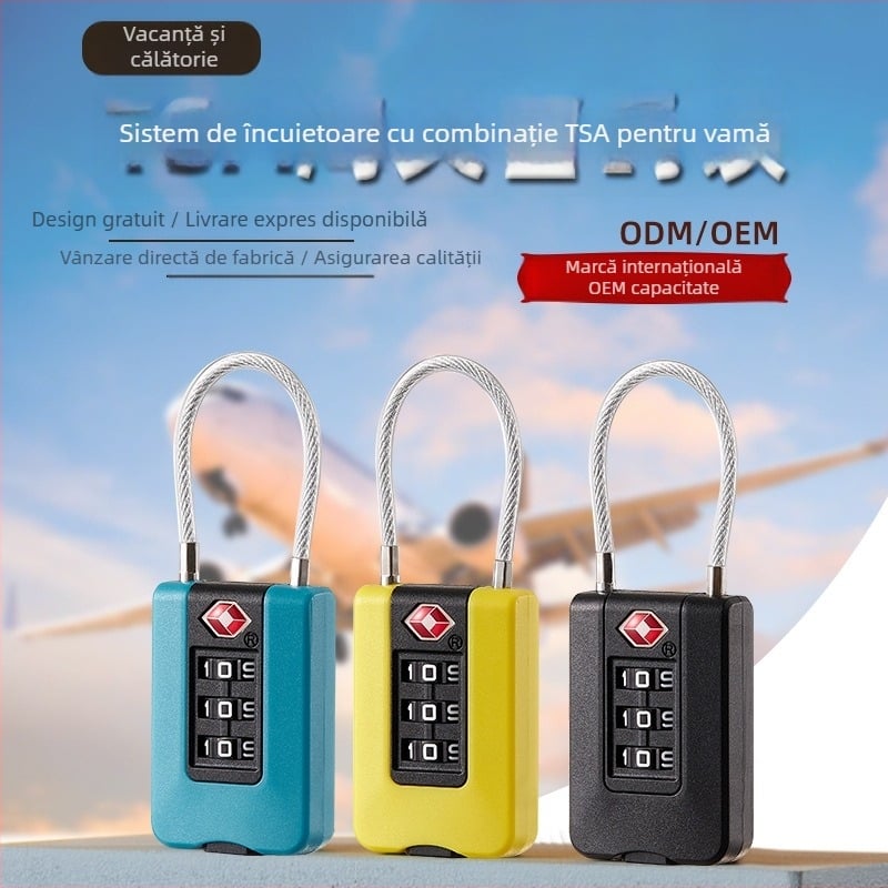 Lacăt mecanic Plum lock TSA23902, ABS plastic, tijă de închidere de 3 mm, pentru călătorii și dulapuri la sala de sport