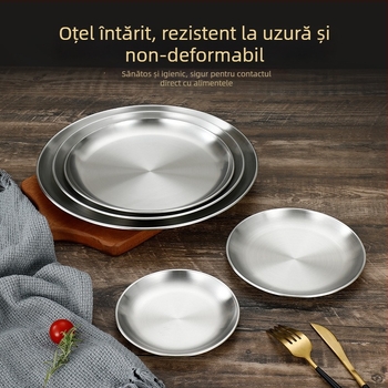 Placă circulară din oțel inoxidabil 304 pentru grătar — finisaj periat, stil outdoor, imprimare logo, personalizabil