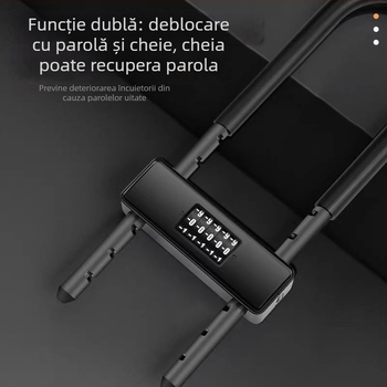 Încuietoare cu parolă pentru ușile din sticlă ale magazinului, pentru uși duble, anti-furt, cu extensie și design îngroșat