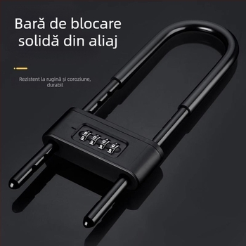 Încuietoare cu parolă pentru ușile din sticlă ale magazinului, pentru uși duble, anti-furt, cu extensie și design îngroșat