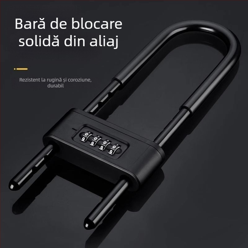 Încuietoare cu parolă pentru ușile din sticlă ale magazinului, pentru uși duble, anti-furt, cu extensie și design îngroșat