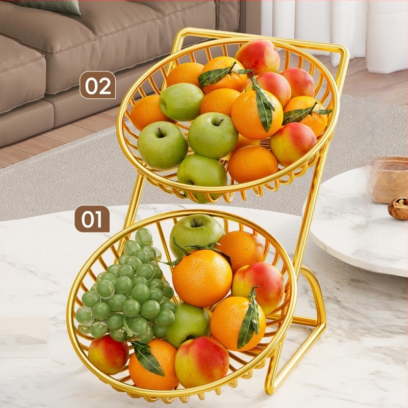 Cos de fructe pentru uz casnic — structură din sârmă, brand Evesigar/isi home, stil modern simplu