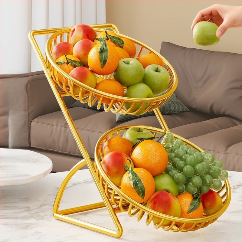 Cos de fructe pentru uz casnic — structură din sârmă, brand Evesigar/isi home, stil modern simplu