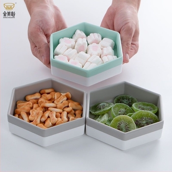 Set platouri sushi din melamină, farfurie hexagonală neregulată, personalizabil cu logo, finisaj sub glazură, calitate premium