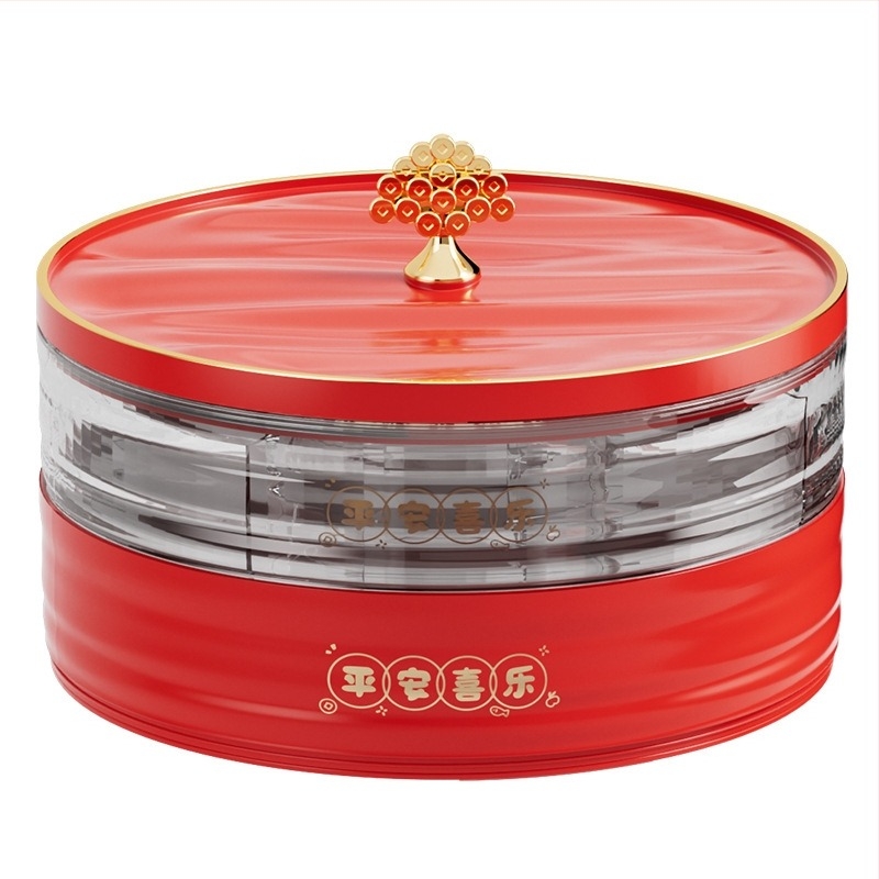 Platou de fructe pentru Anul Nou acasă – farfurie de fructe pentru sufragerie și măsuță de cafea cu compartimente (Material: Plastic; Categorie: Platou de fructe; Stil: Modern minimalist; Lansare: 2025; Brand privat autorizat: Da)