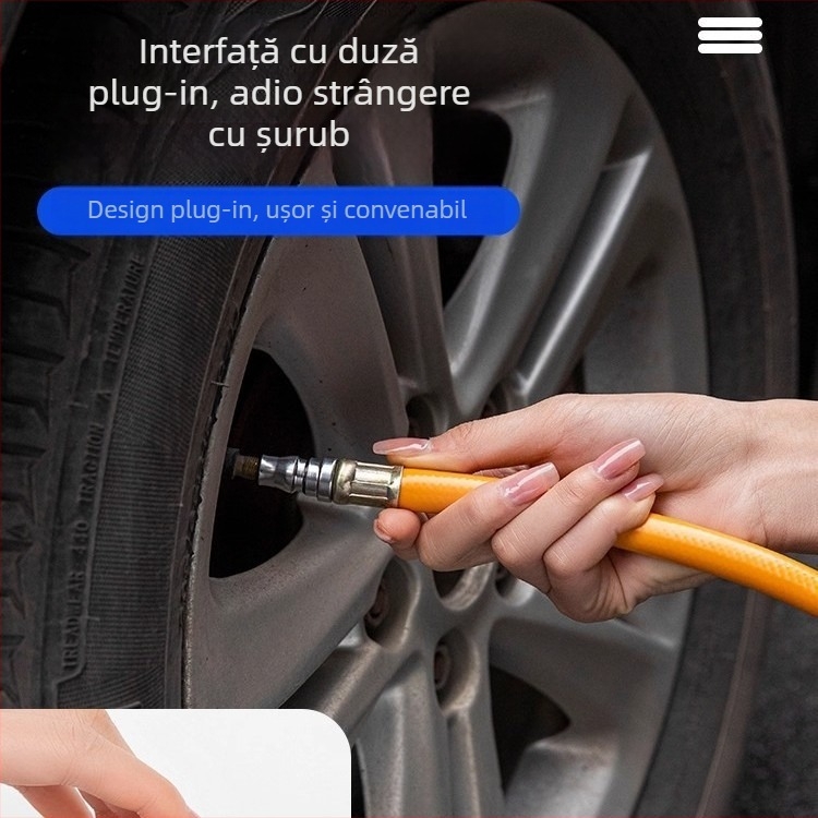 Manometru de presiune pentru pneuri auto – corp din cauciuc, montaj apăsare, con britanic