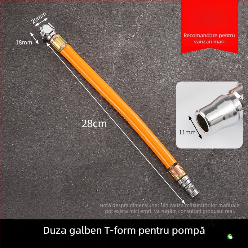 Manometru de presiune pentru pneuri auto – corp din cauciuc, montaj apăsare, con britanic