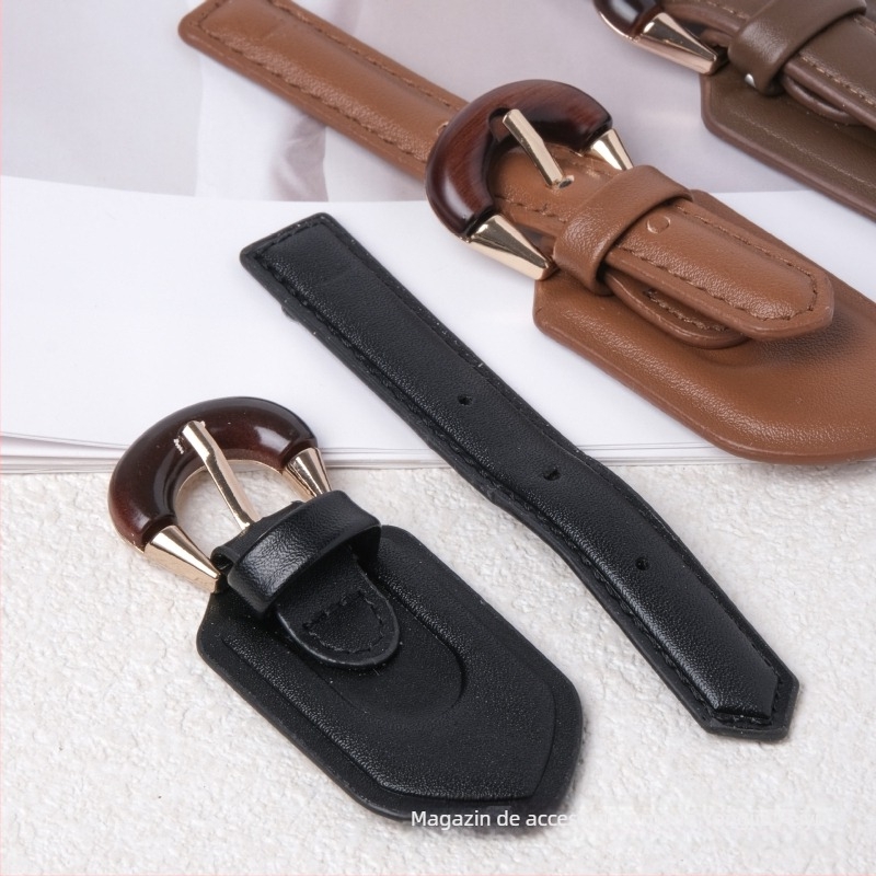 Cataramă pentru paltoane și jachete din piele – metal + PU, structură: cataramă, FYFL