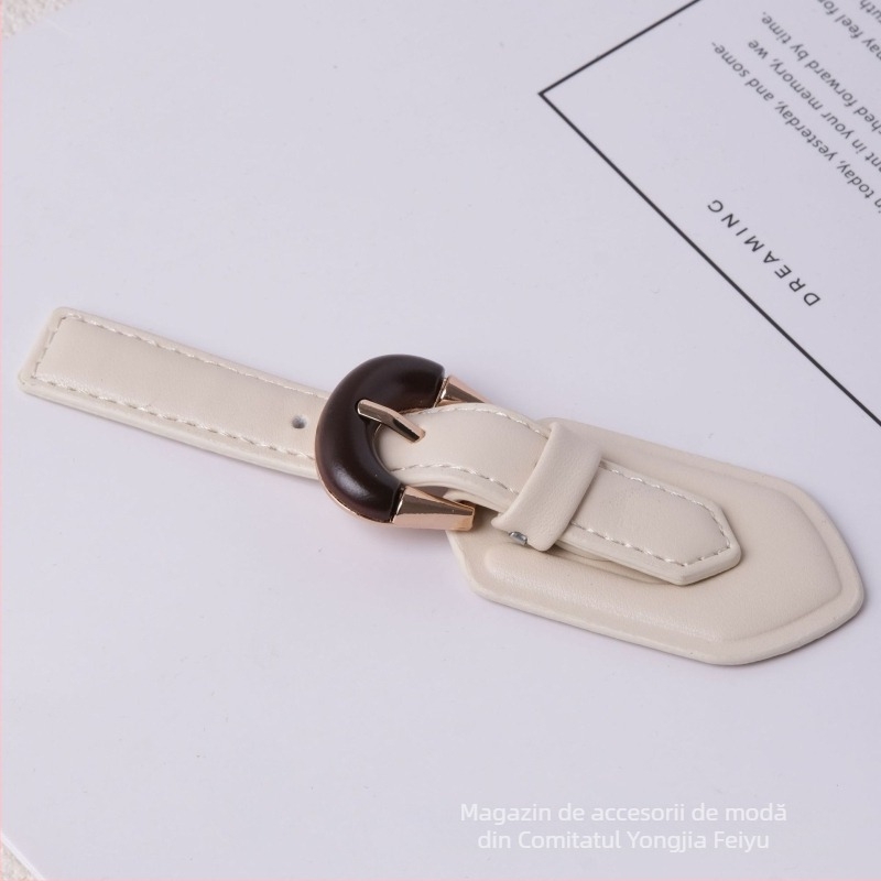 Cataramă pentru paltoane și jachete din piele – metal + PU, structură: cataramă, FYFL