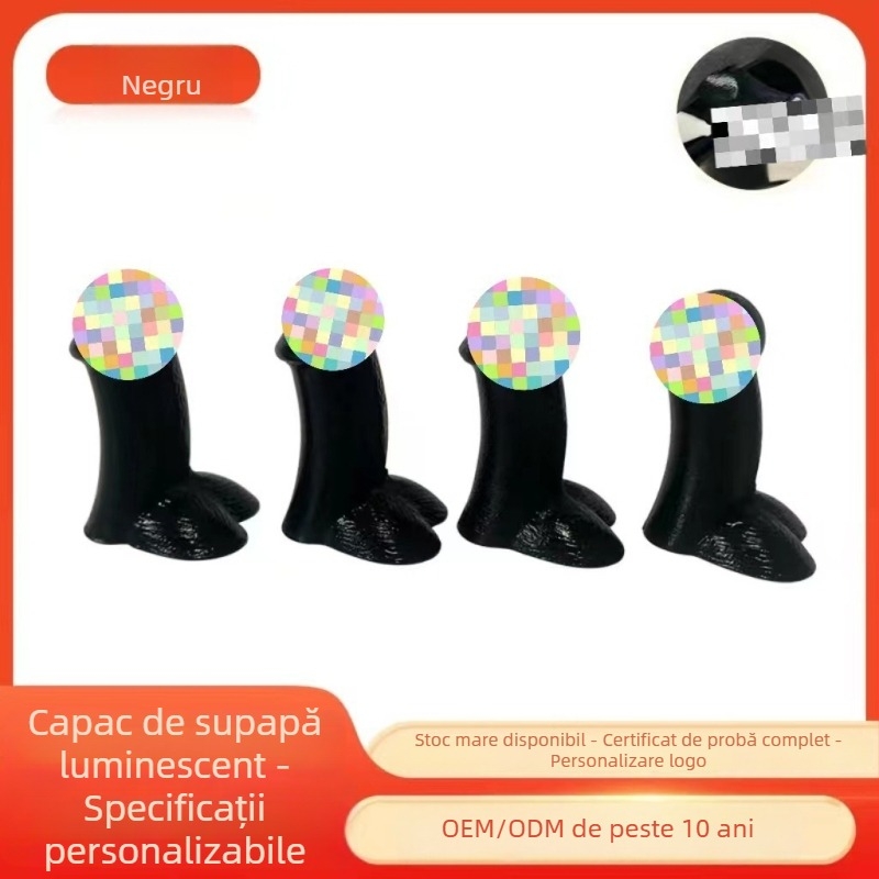 Capace de valve cu lumină nocturnă pentru mașină, motocicletă și bicicletă – cauciuc, sistem American Valve, montaj prin compresie, cavitate obișnuită