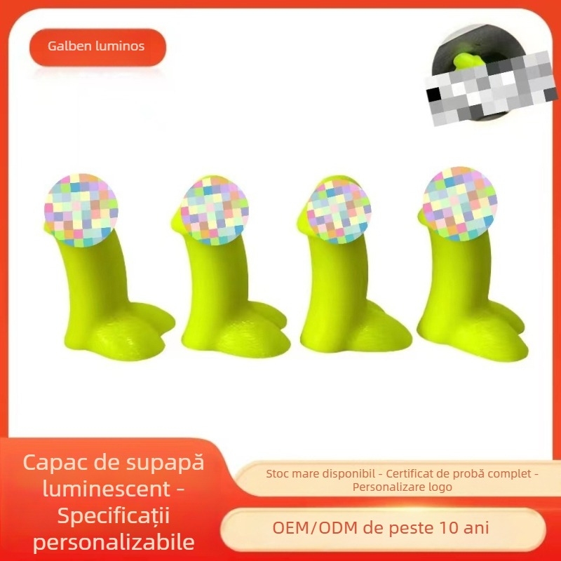 Capace de valve cu lumină nocturnă pentru mașină, motocicletă și bicicletă – cauciuc, sistem American Valve, montaj prin compresie, cavitate obișnuită