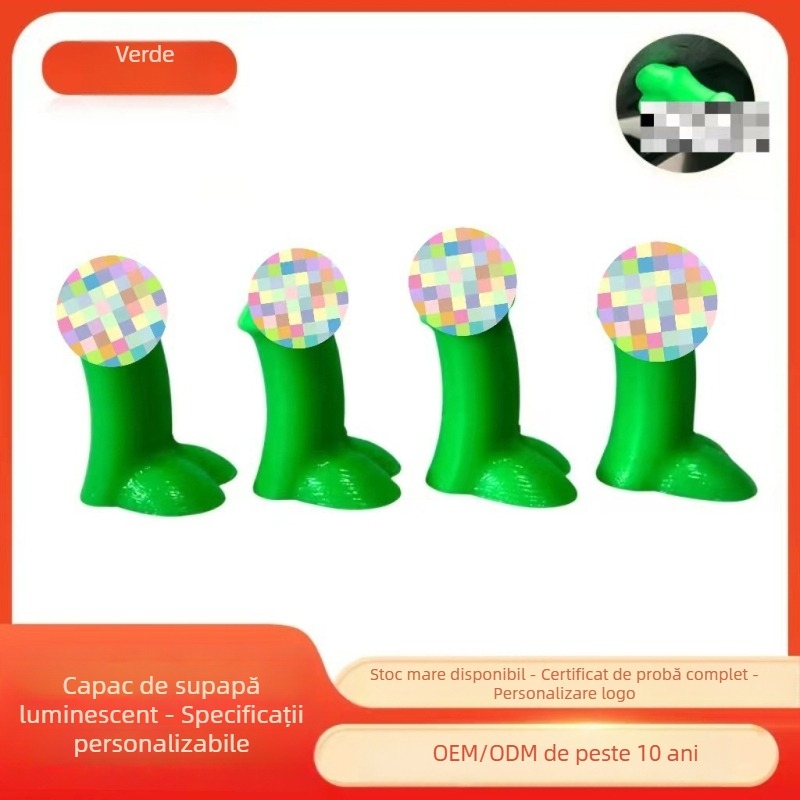 Capace de valve cu lumină nocturnă pentru mașină, motocicletă și bicicletă – cauciuc, sistem American Valve, montaj prin compresie, cavitate obișnuită