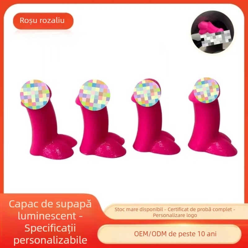 Capace de valve cu lumină nocturnă pentru mașină, motocicletă și bicicletă – cauciuc, sistem American Valve, montaj prin compresie, cavitate obișnuită