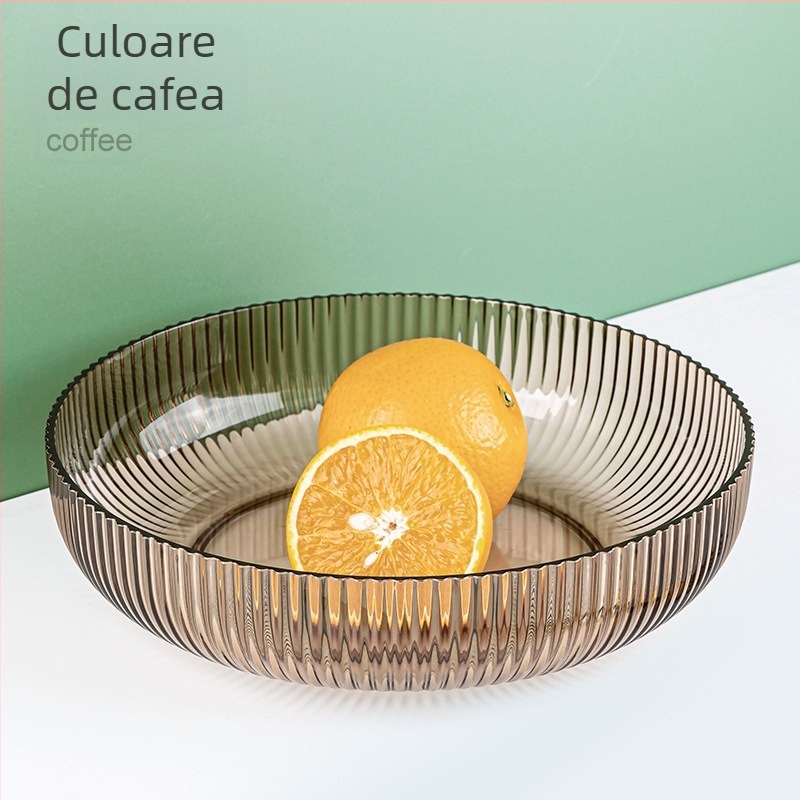 Farfurie de fructe pentru măsuța de cafea din living — material PET, stil modern simplu, model cu dungi, calitate de top.