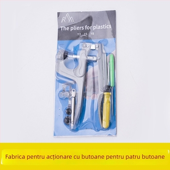 Set de clește pentru nasturi din rășină - instrument de montaj cu capac de protecție pentru nasturi ascunși, presă manuală, structură cu patru nasturi, pentru îmbrăcăminte și paltoane