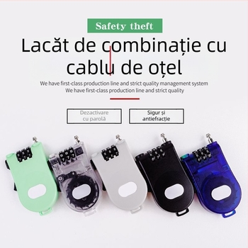 Lacăt de cablu din oțel pentru exterior – MGWS C-31, grosime tijă 2 mm, distanță 10 mm, cod numeric, materiale plastice de inginerie