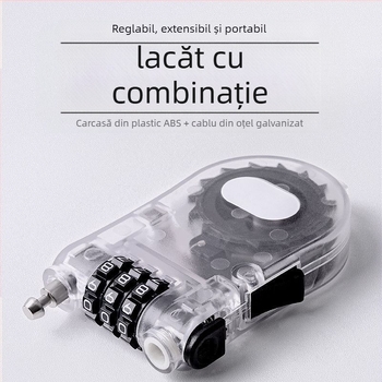 Lacăt de cablu din oțel pentru exterior – MGWS C-31, grosime tijă 2 mm, distanță 10 mm, cod numeric, materiale plastice de inginerie