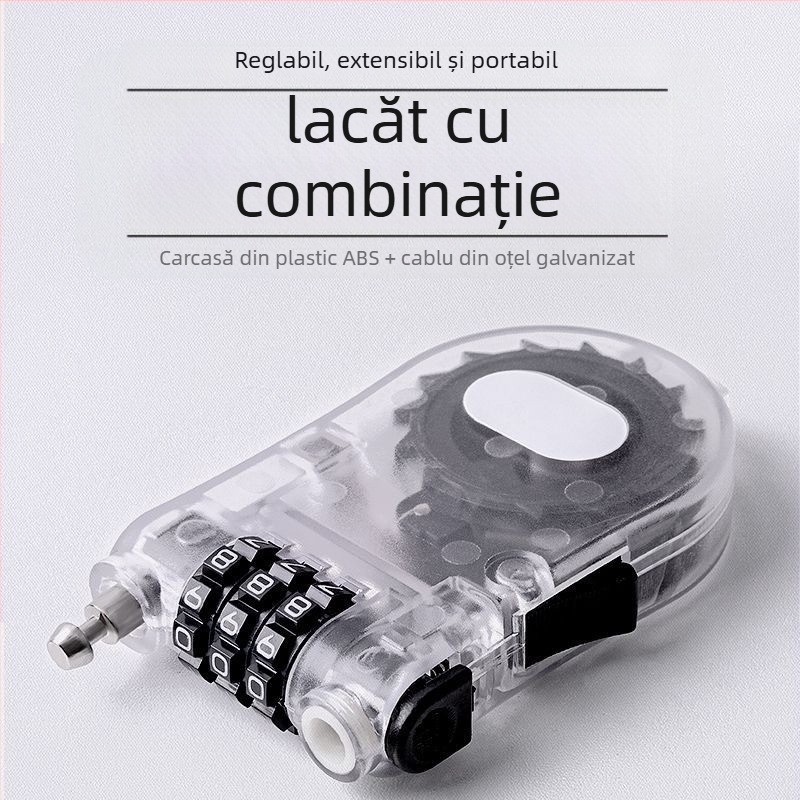 Lacăt de cablu din oțel pentru exterior – MGWS C-31, grosime tijă 2 mm, distanță 10 mm, cod numeric, materiale plastice de inginerie