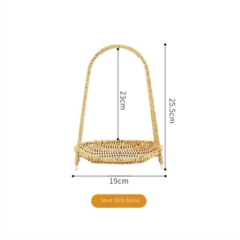 Tavă pentru fructe din plastic, multistrat, design imitație de ratan, stil european, vânzare directă din fabrică